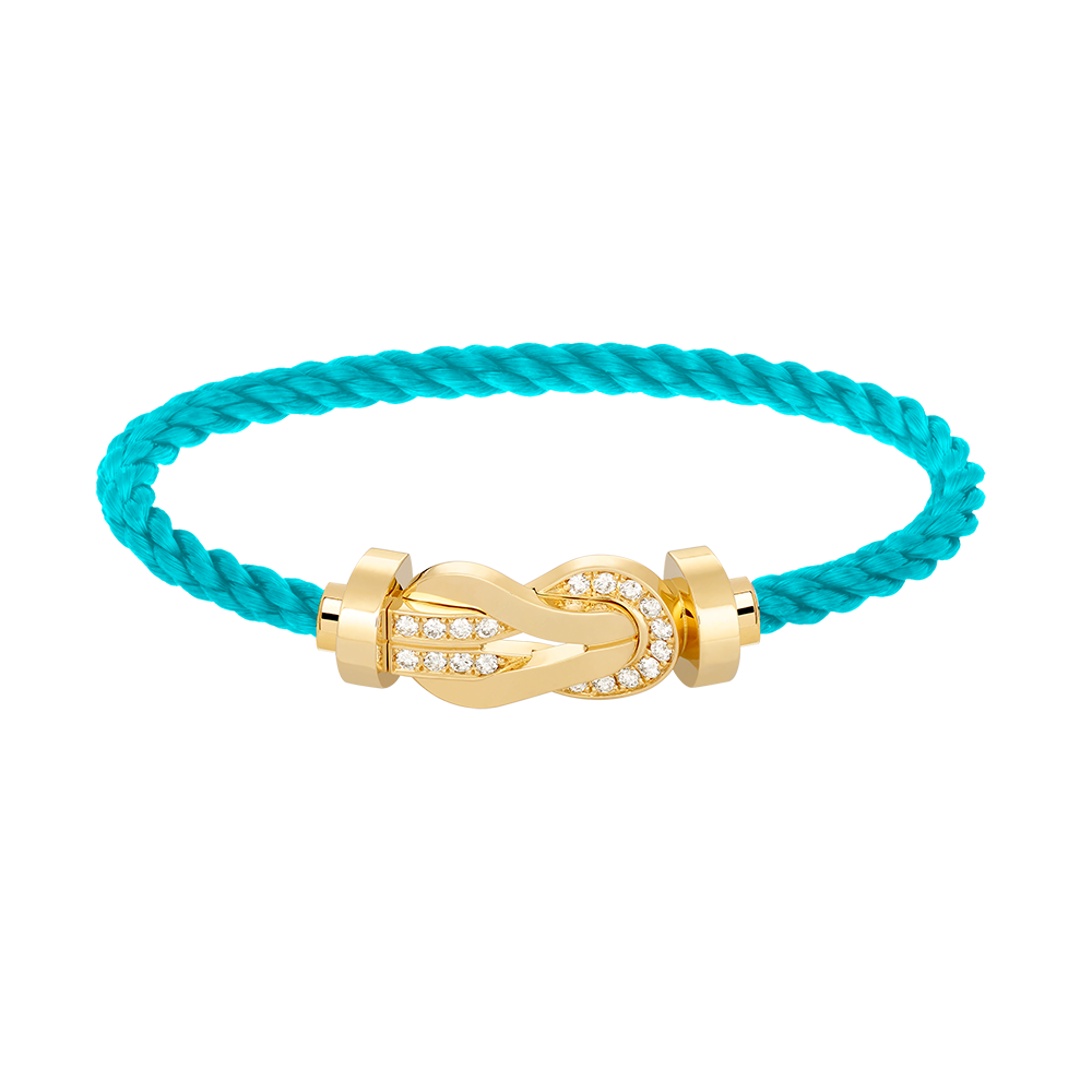 [AuraEcho]CHANCE LARGE 8 FIGURE BUCKLE HALF DIAMOND BRACELET GOLD