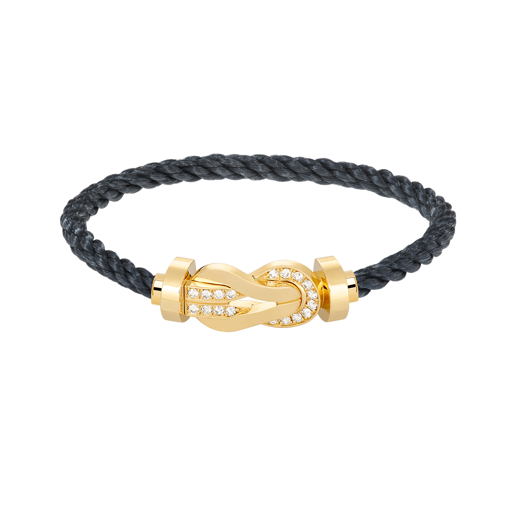 [AuraEcho]CHANCE LARGE 8 FIGURE BUCKLE HALF DIAMOND BRACELET GOLD