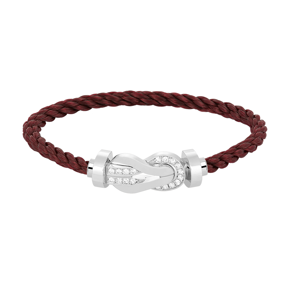 [AuraEcho]CHANCE LARGE 8 FIGURE BUCKLE HALF DIAMOND BRACELET SILVER