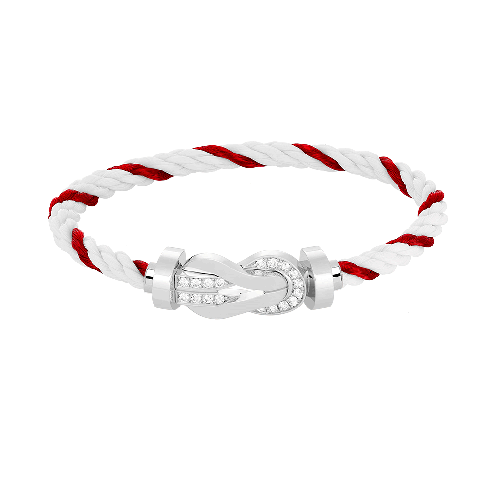 [AuraEcho]CHANCE LARGE 8 FIGURE BUCKLE HALF DIAMOND BRACELET SILVER