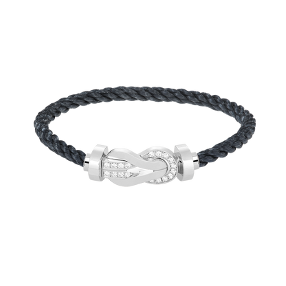[AuraEcho]CHANCE LARGE 8 FIGURE BUCKLE HALF DIAMOND BRACELET SILVER