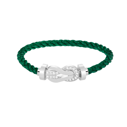 [AuraEcho]CHANCE LARGE 8 FIGURE BUCKLE HALF DIAMOND BRACELET SILVER