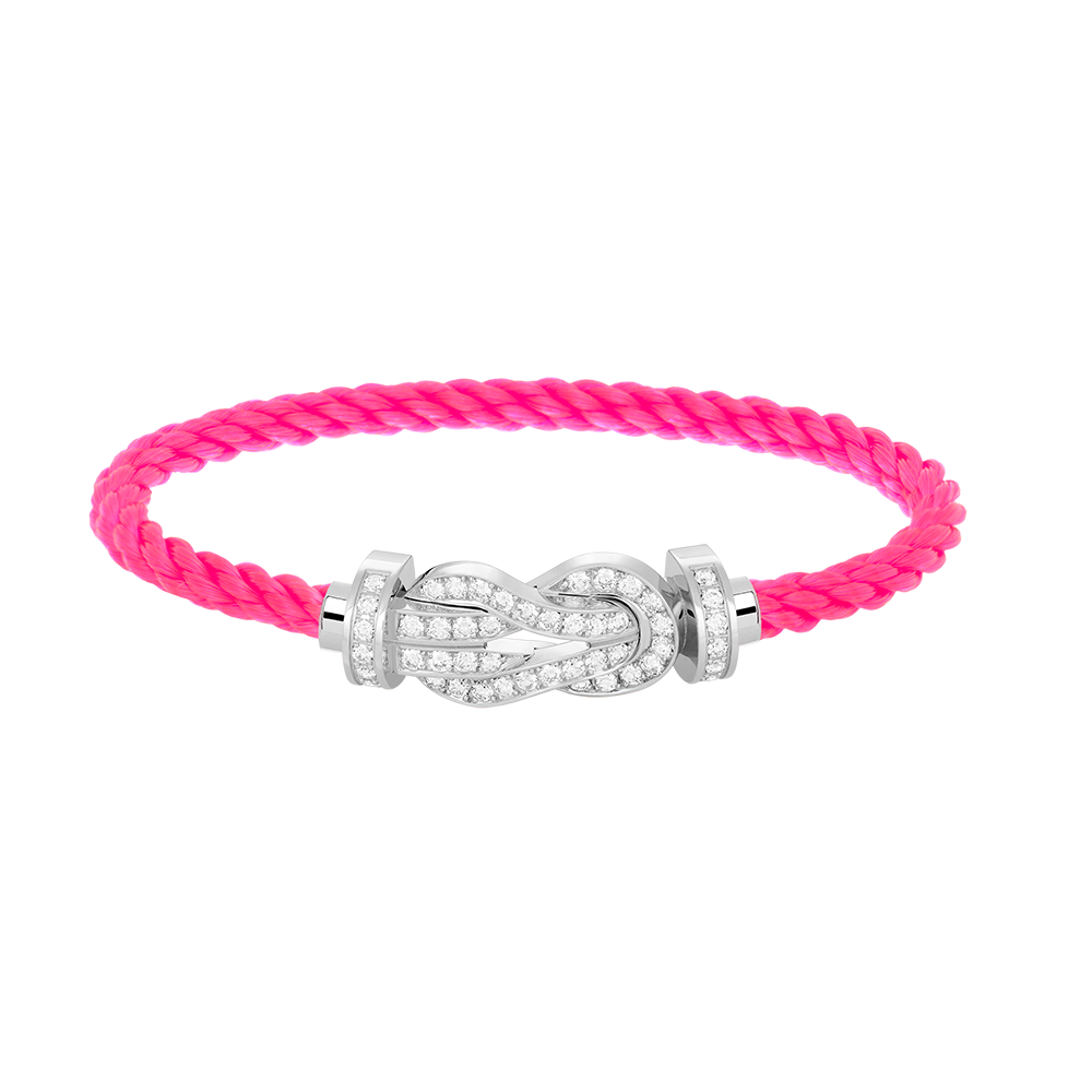 [AuraEcho]CHANCE LARGE 8 FIGURE BUCKLE FULL DIAMOND BRACELET SILVER