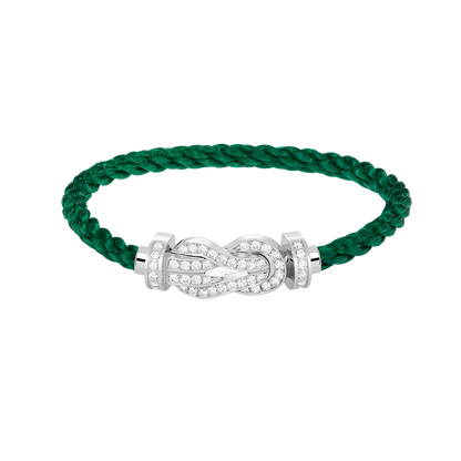 [AuraEcho]CHANCE LARGE 8 FIGURE BUCKLE FULL DIAMOND BRACELET SILVER