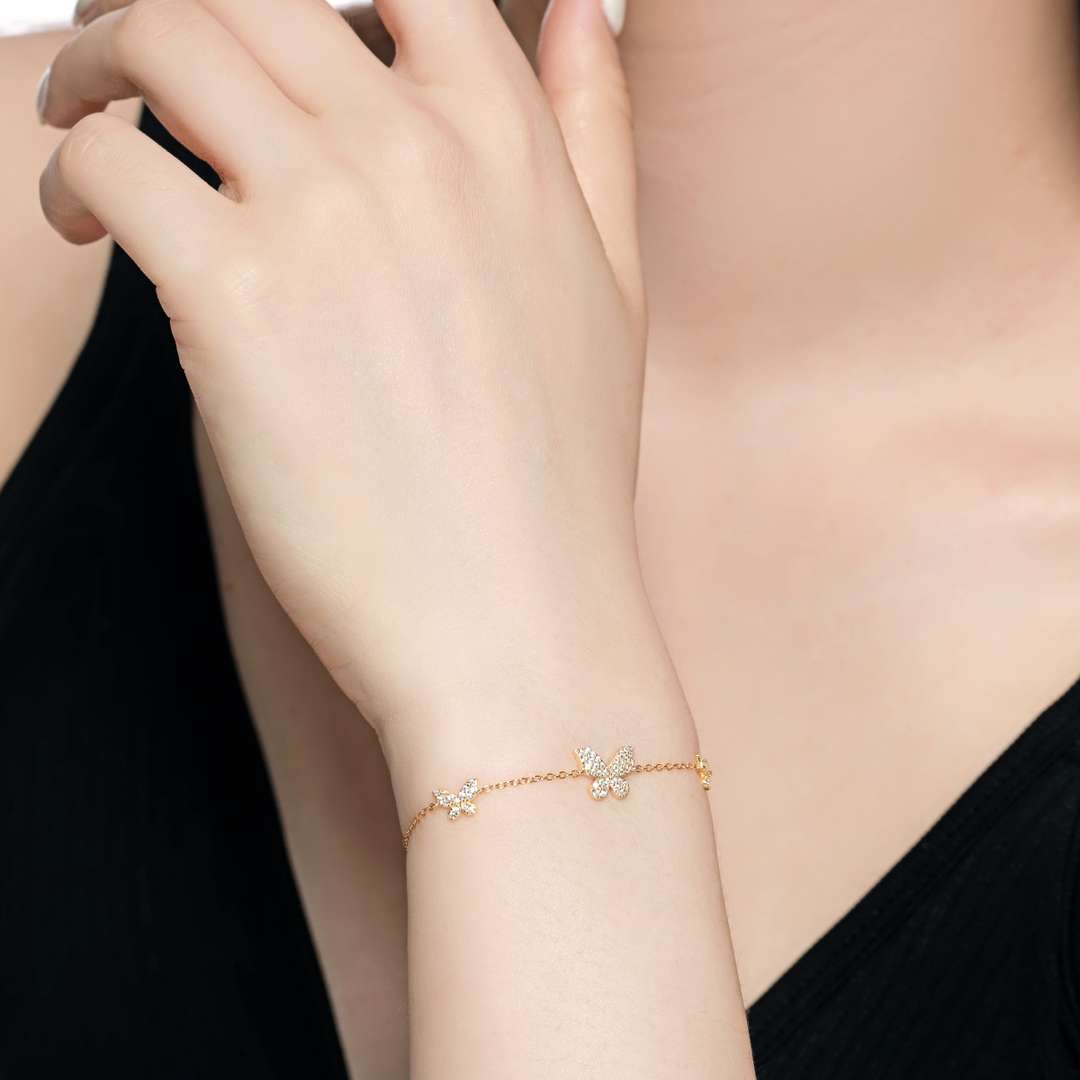 [AuraEcho]Delicate Butterfly Pendant Bracelet