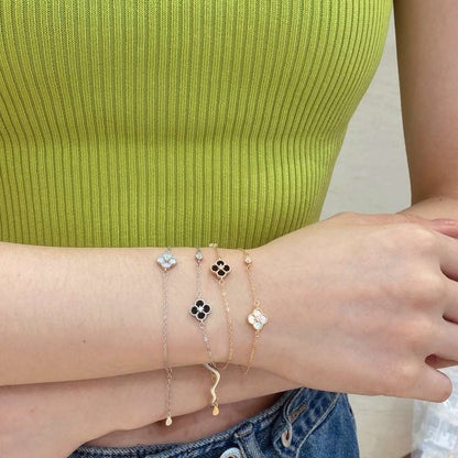 [AuraEcho]Delicate Four Leaf Clover Bracelet