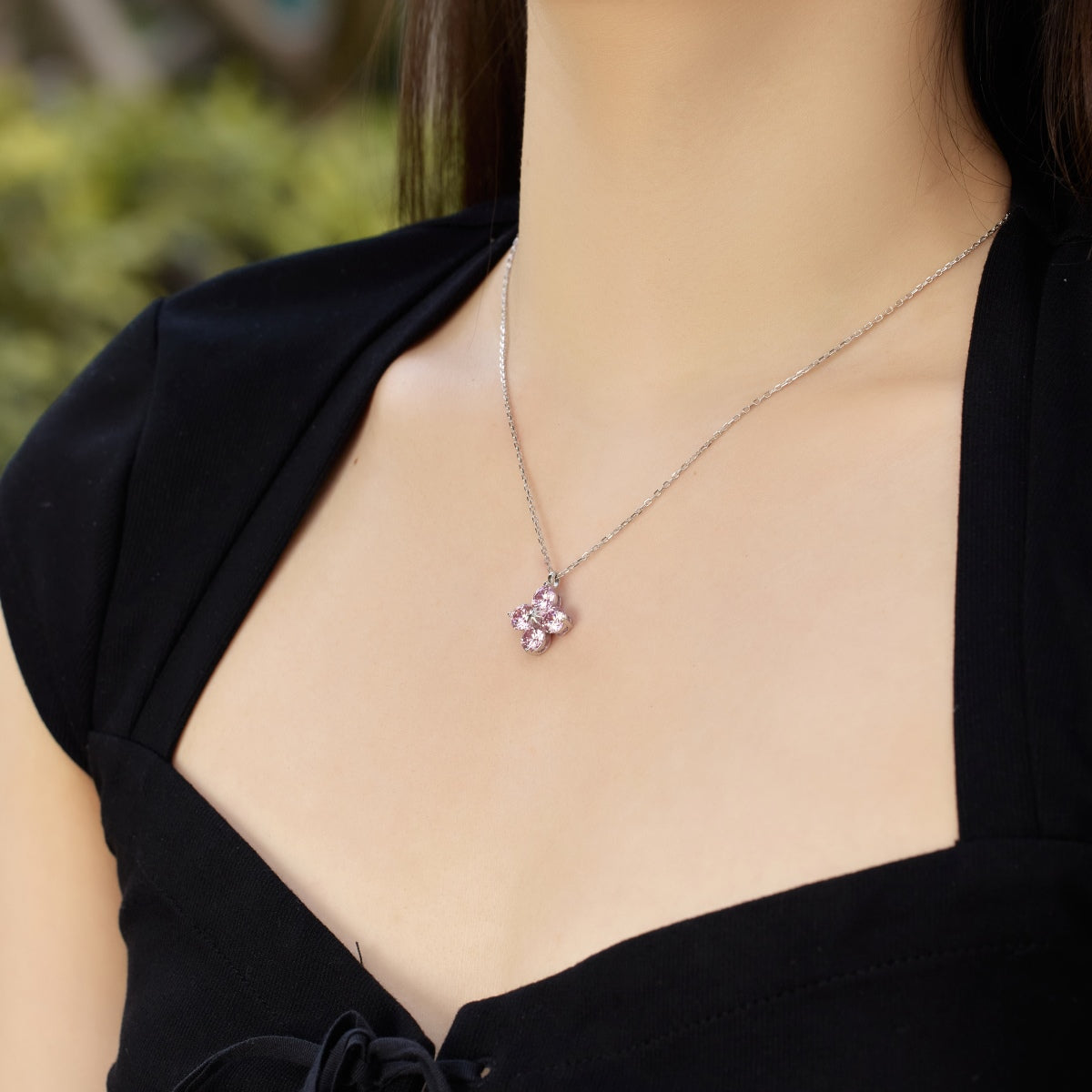 [AuraEcho]Four-Leaf Clover And Eight-Pointed Star Necklace