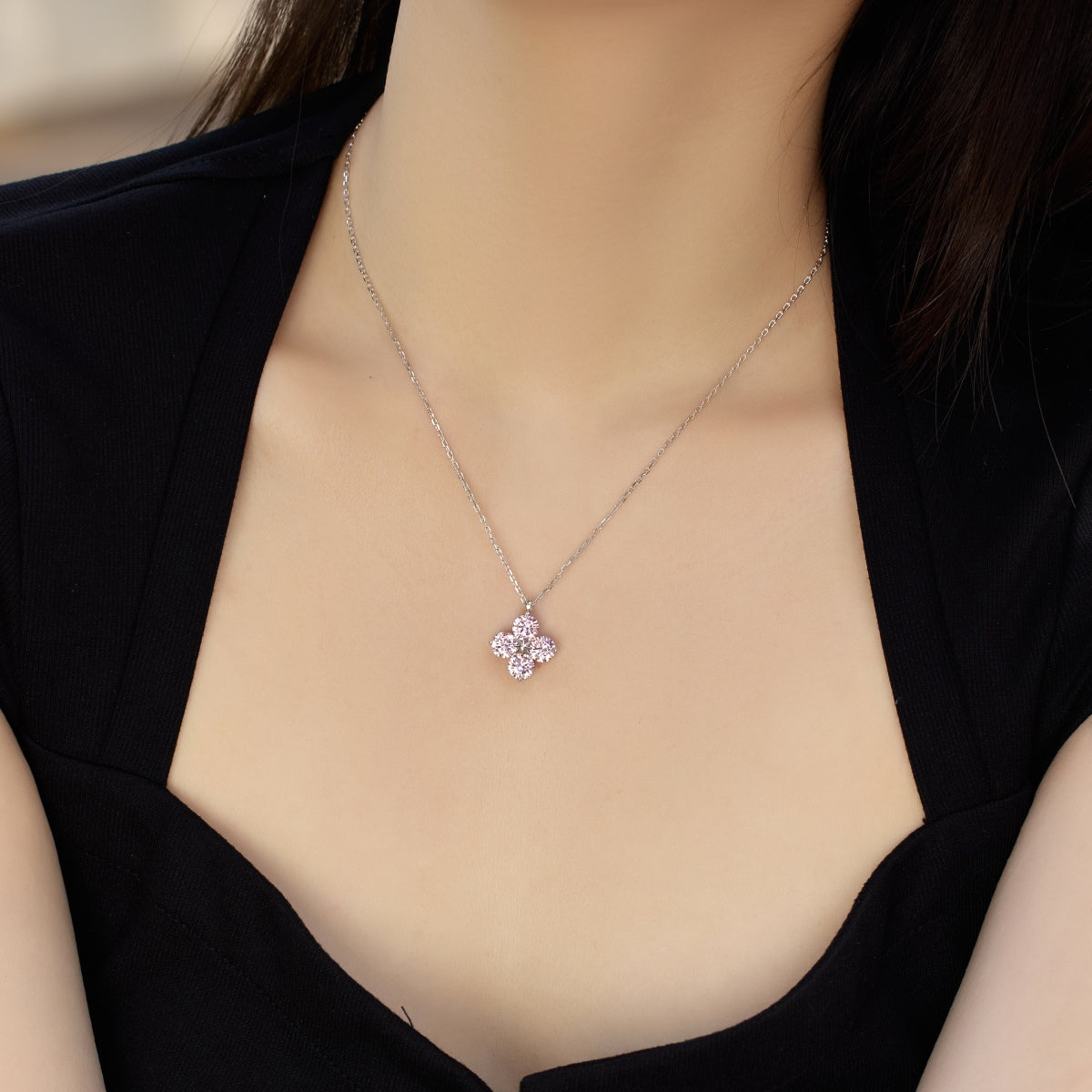[AuraEcho]Four-Leaf Clover And Eight-Pointed Star Necklace