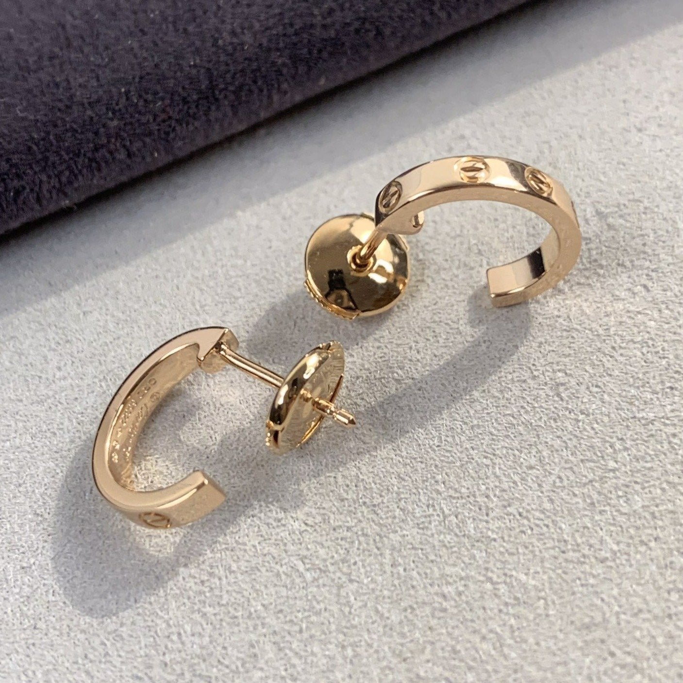 [AuraEcho]LOVE EARRINGS 2.65MM PINK GOLD
