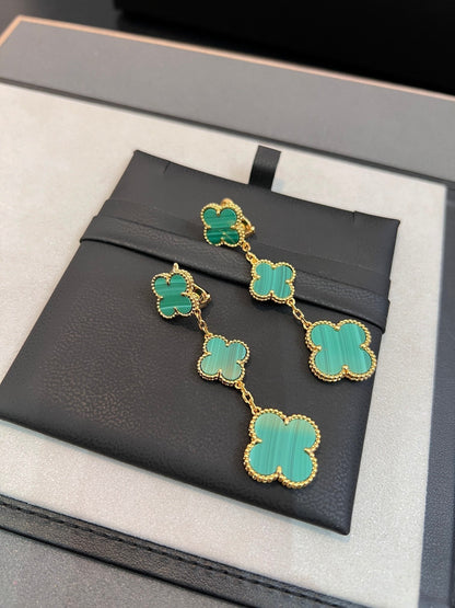 [AuraEcho]CLOVER MALACHITE 3 MOTIFS GOLD