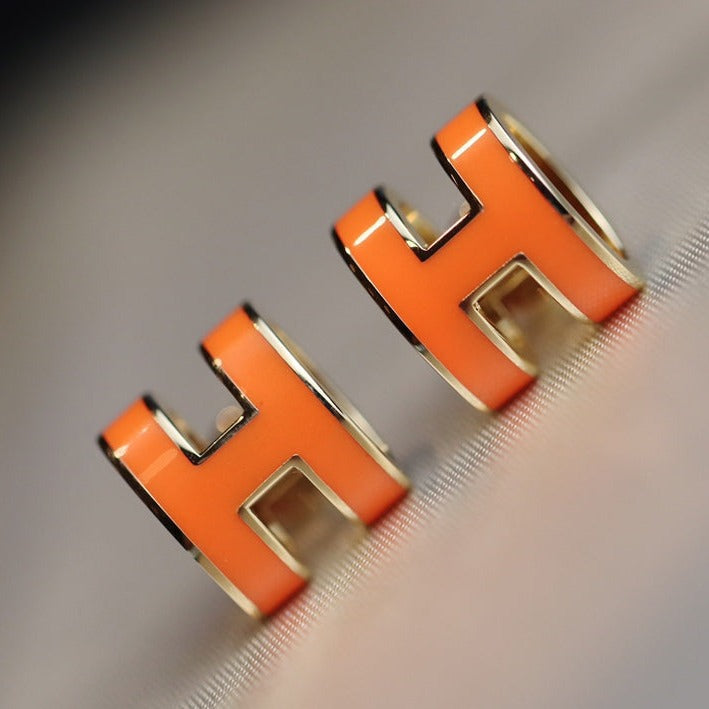 [AuraEcho]MINI POP H EARRINGS ORANGE