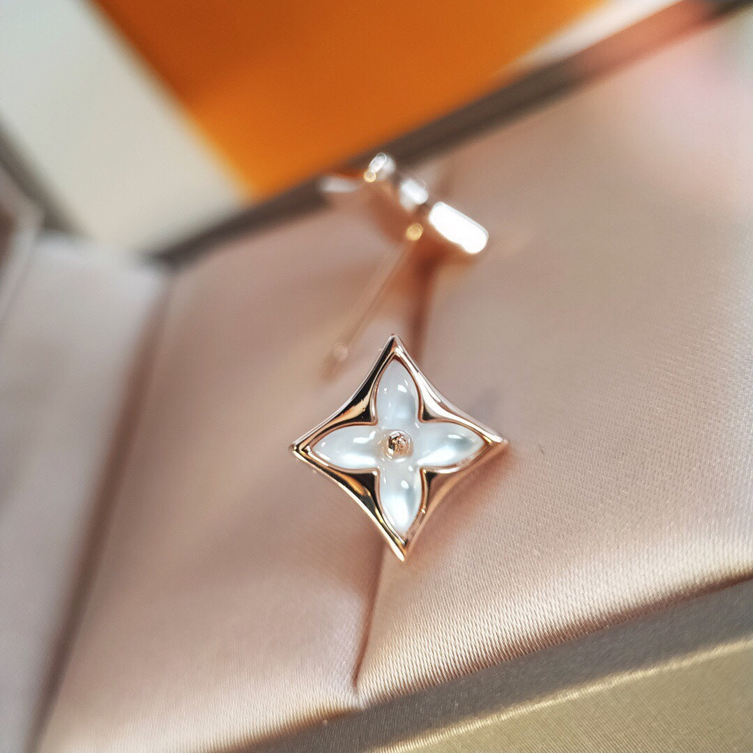 [AuraEcho]STAR MOP PINK GOLD EARRINGS