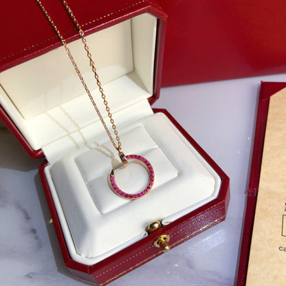 [AuraEcho]JUSTE NECKLACE GOLD RED DIAMONDS