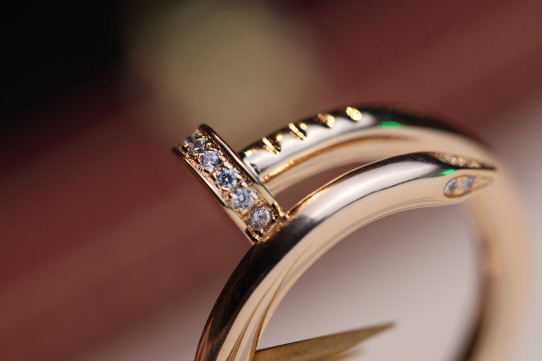 [AuraEcho]JUSTE RING 2.65MM PINK GOLD DIAMOND