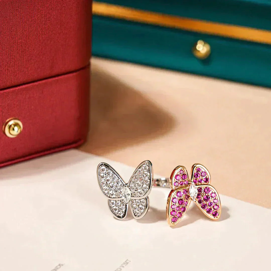 [AuraEcho]TWIN BUTTERFLY DIAMOND RING