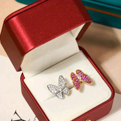 [AuraEcho]TWIN BUTTERFLY DIAMOND RING