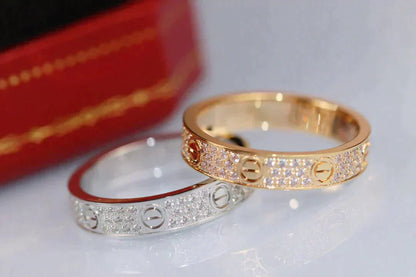 [AuraEcho]LOVE RING 3.6MM DIAMOND PAVED