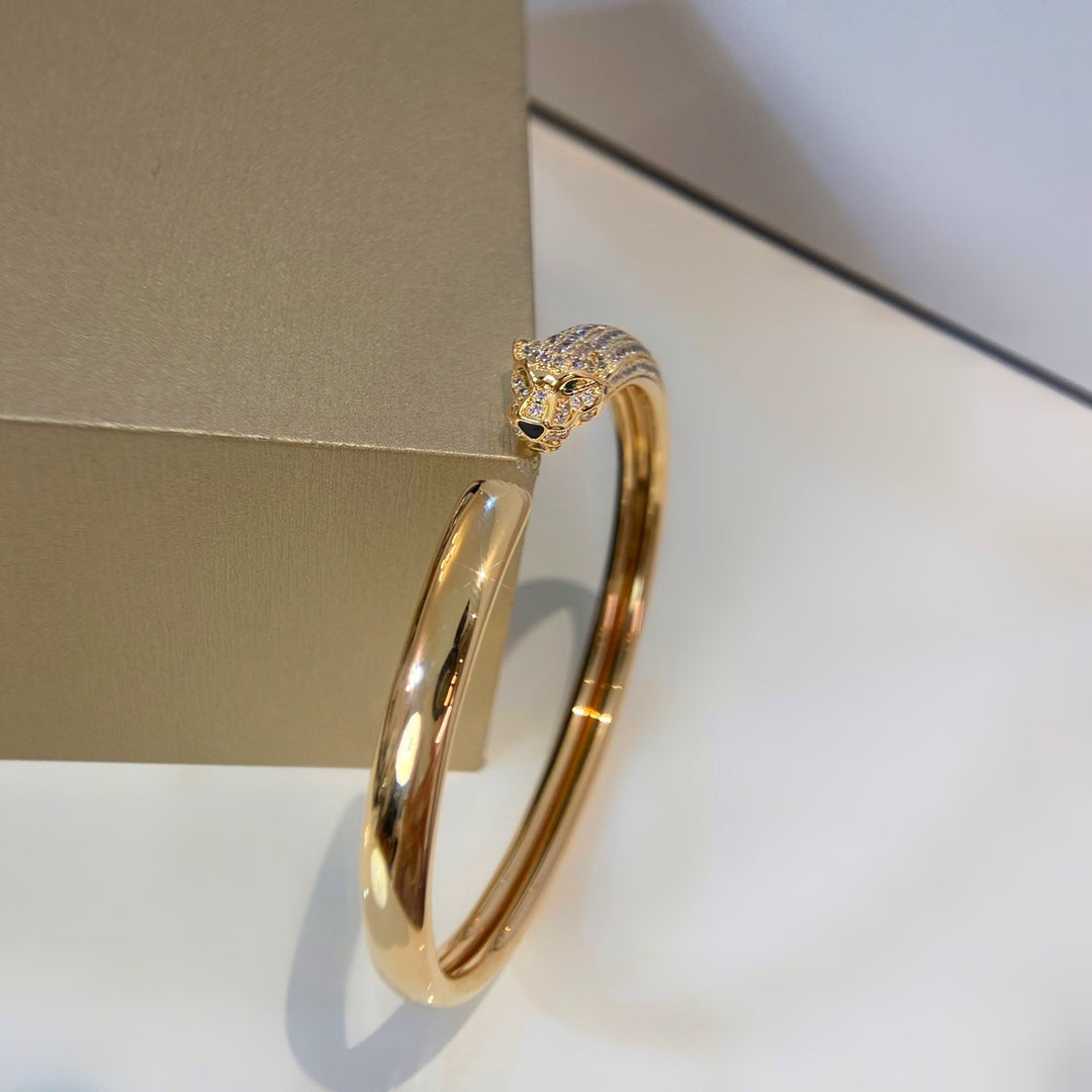 [AuraEcho]PANTHERE GOLD DIAMOND OPEN BRACELET