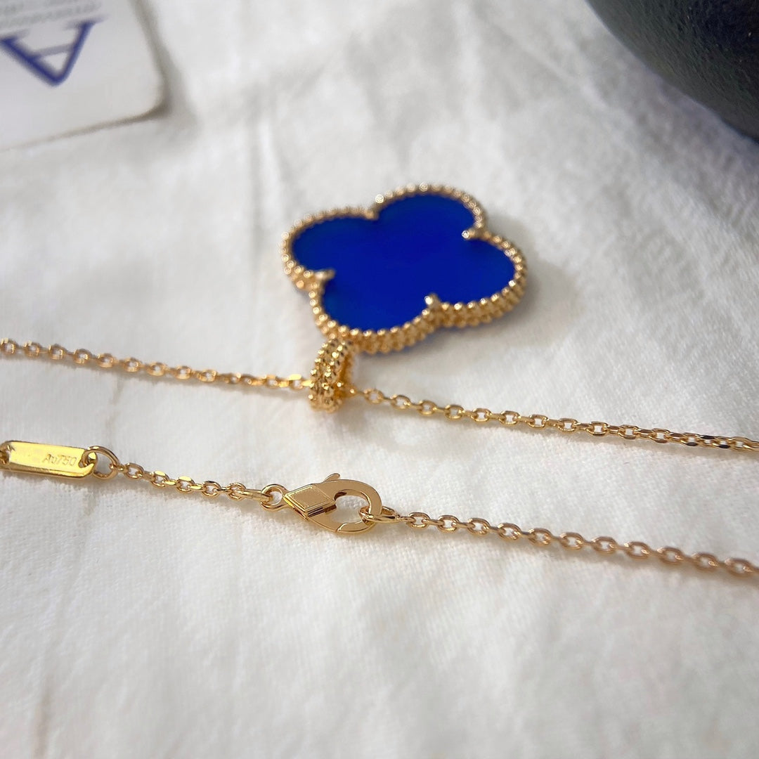 [AuraEcho]CLOVER 25MM NECKLACE TURQUOISE ROSE GOLD