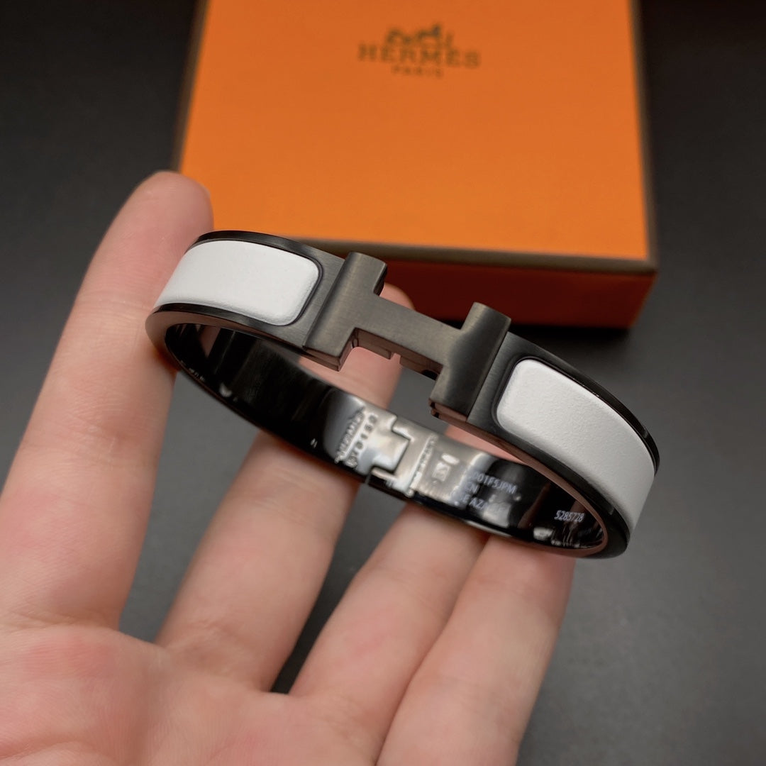 [AuraEcho]H BRACELET 12MM BLACK WHITE CERAMIC