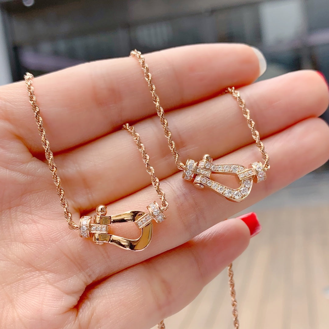[AuraEcho]FORCE 10 PINK GOLD DIAMOND NECKLACE