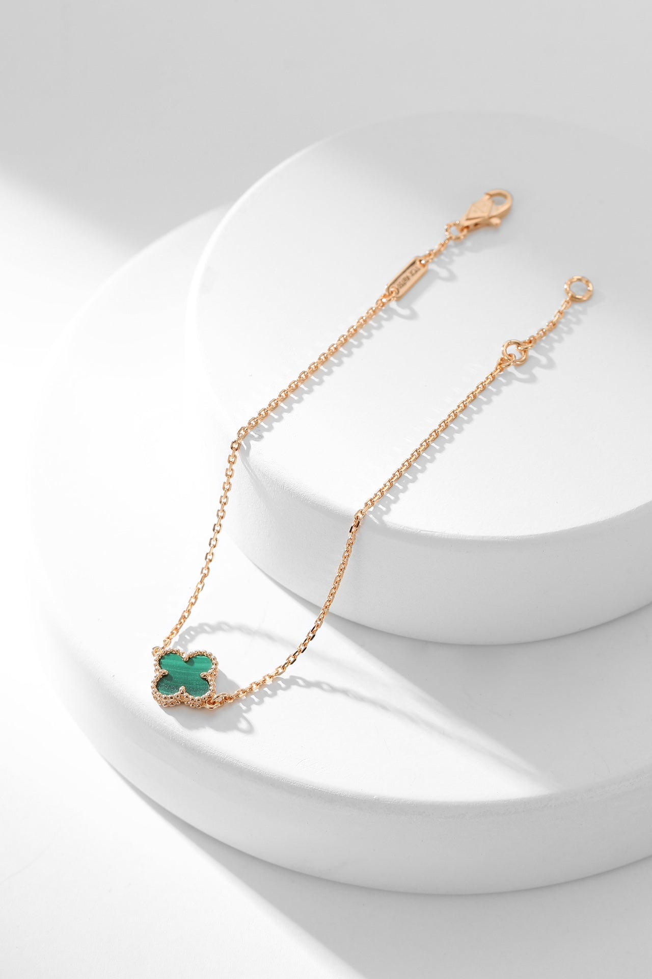 [AuraEcho]CLOVER BRACELET MALACHITE 1 MOTIF
