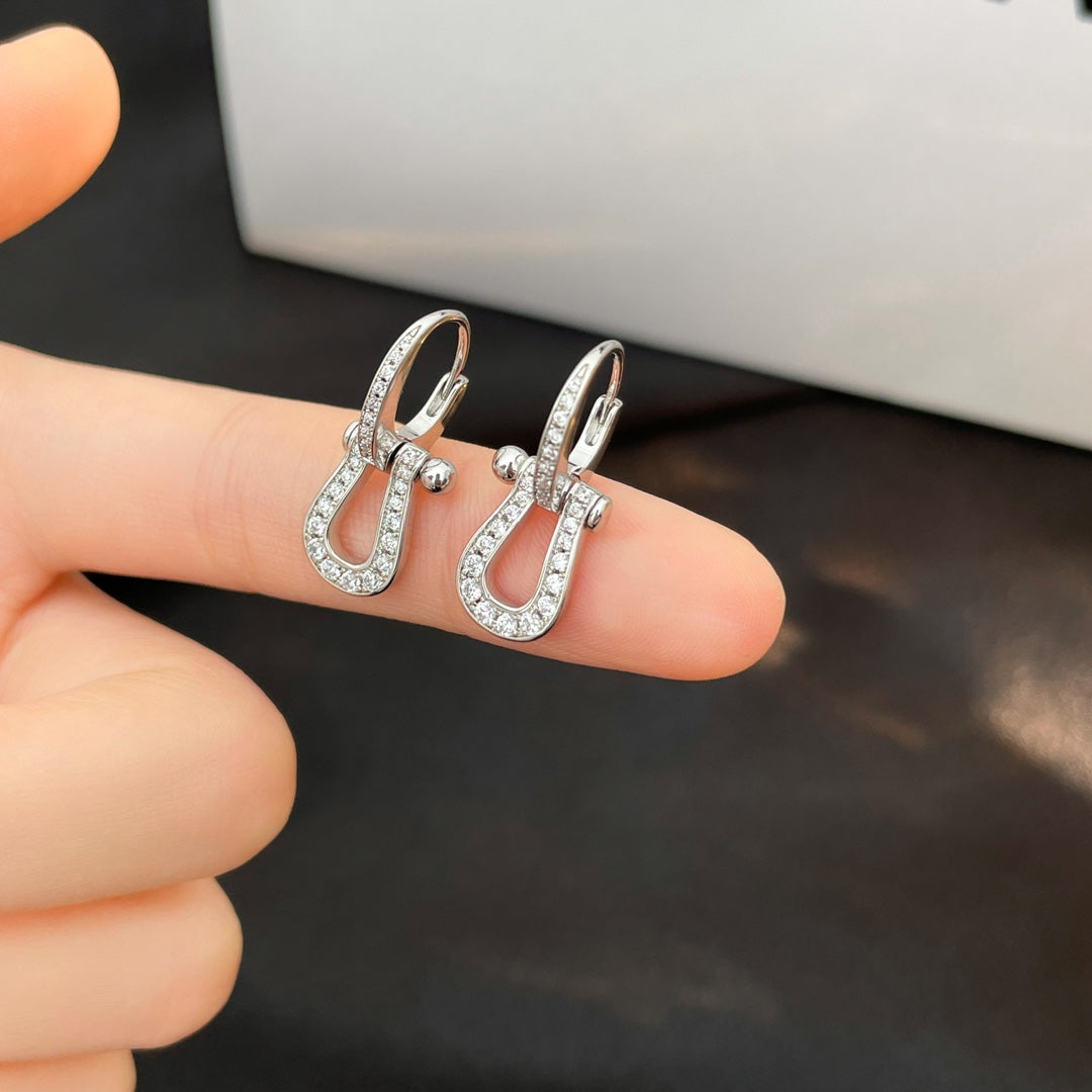 [AuraEcho]FORCE 10 FULL DIAMOND DROP EARRINGS MEDIUM MODEL