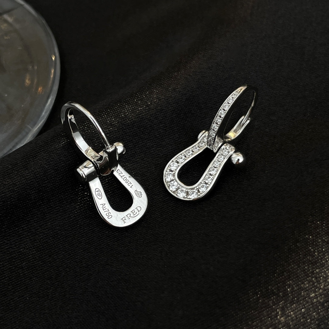 [AuraEcho]FORCE 10 FULL DIAMOND DROP EARRINGS MEDIUM MODEL
