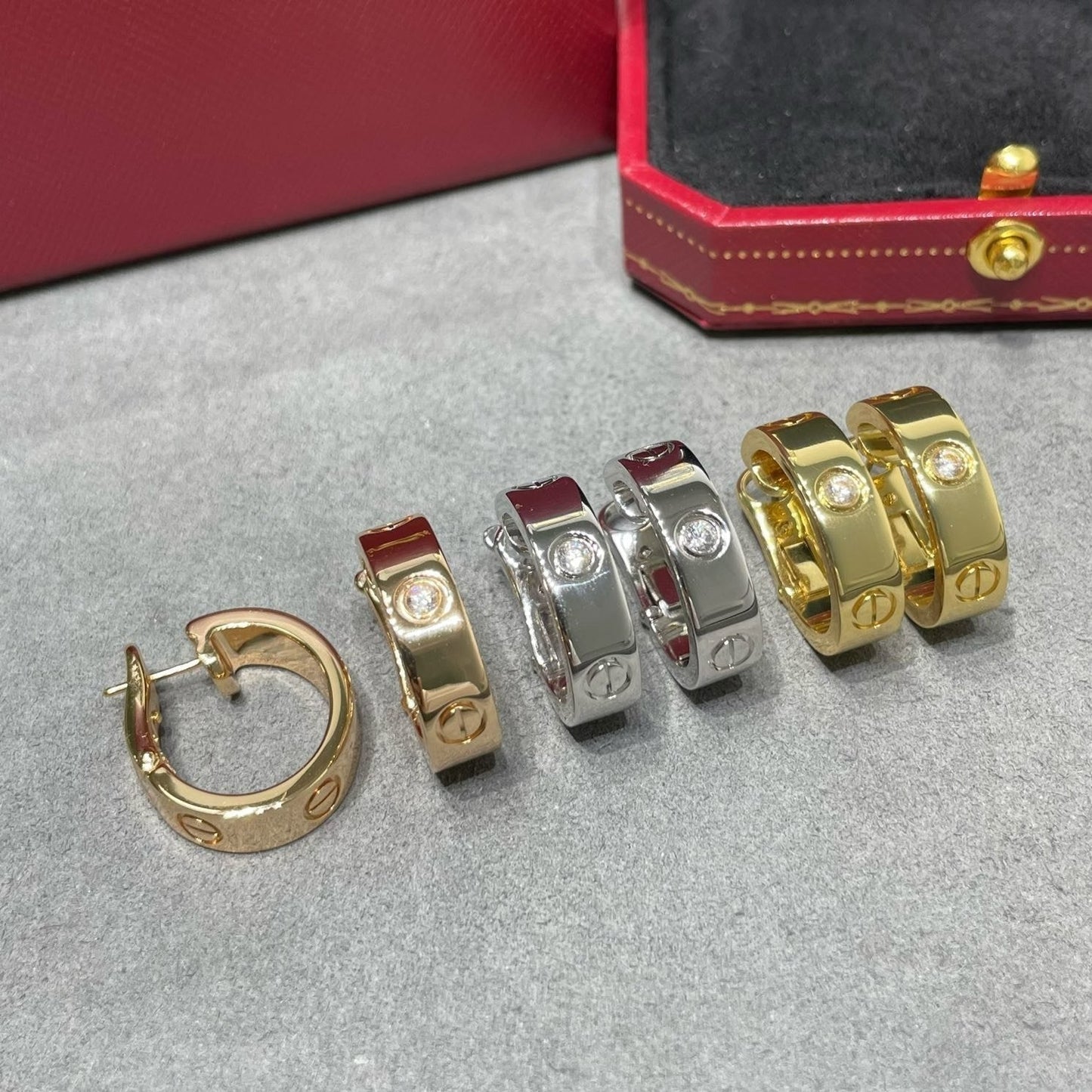 [AuraEcho]LOVE 5.5MM 1 DIAMOND EARRINGS