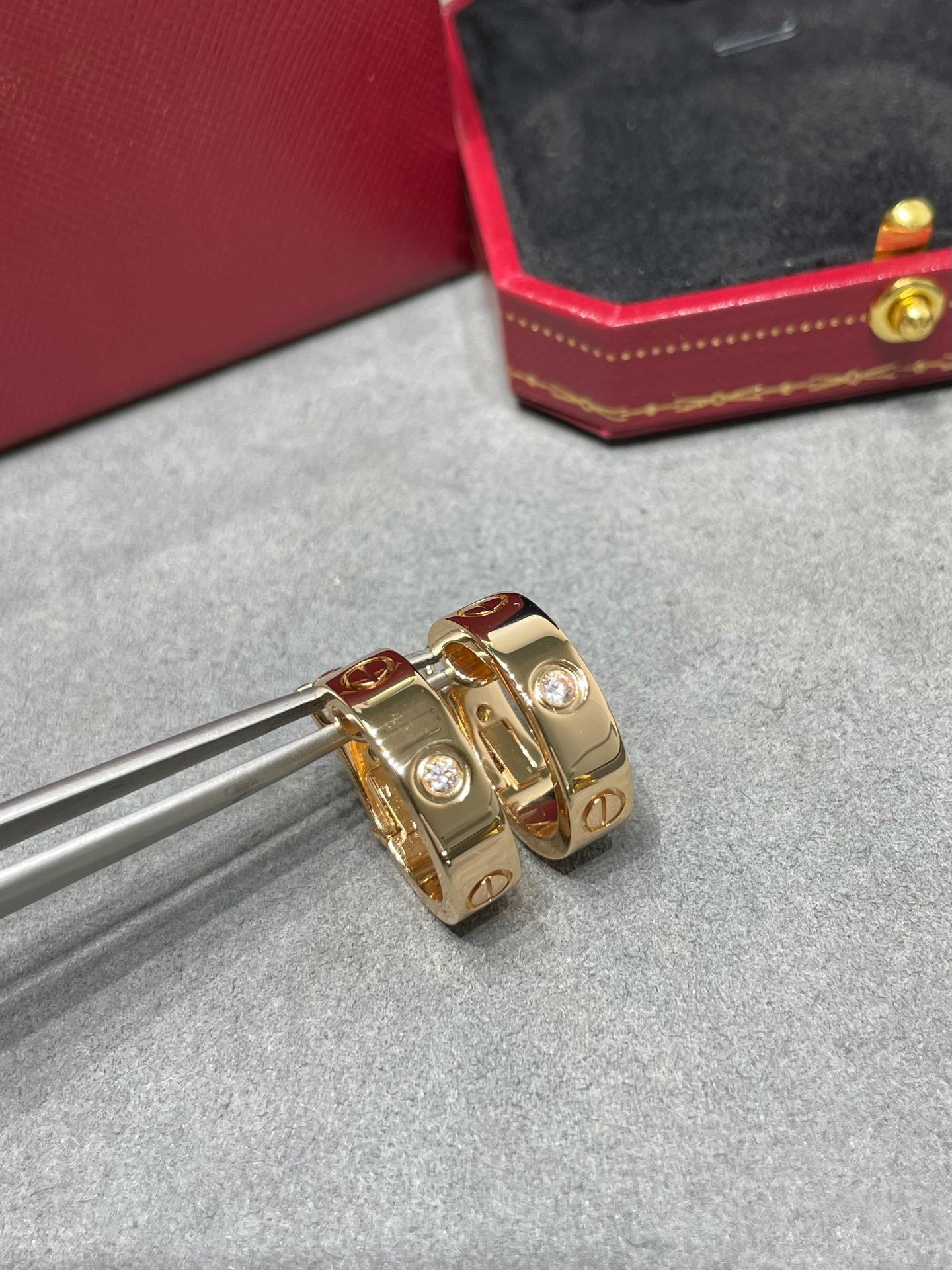 [AuraEcho]LOVE 5.5MM 1 DIAMOND EARRINGS