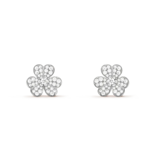 [AuraEcho]CLOVER COMOS DIAMOND EARRINGS SILVER