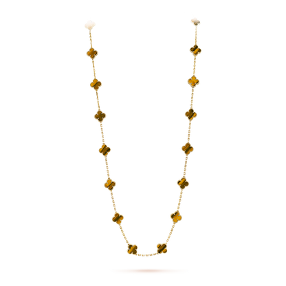 [AuraEcho]CLOVER 20 MOTIFS TIGER EYE ROSE GOLD