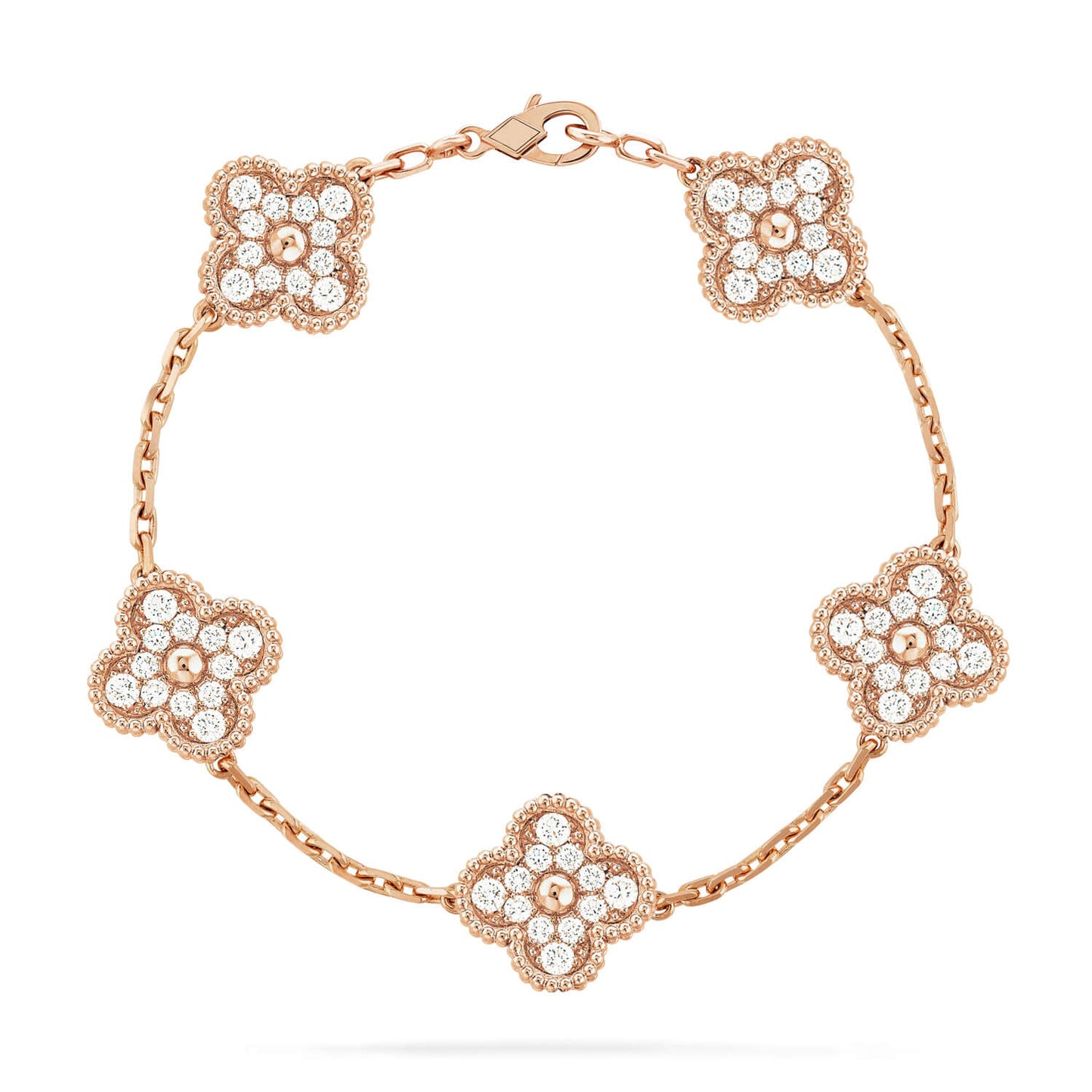 [AuraEcho]CLOVER 5 MOTIFS  FULL DIAMOND BRACELET