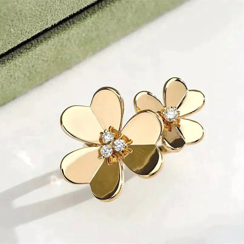 [AuraEcho]CLOVER COMOS GOLD DIAMOND RING