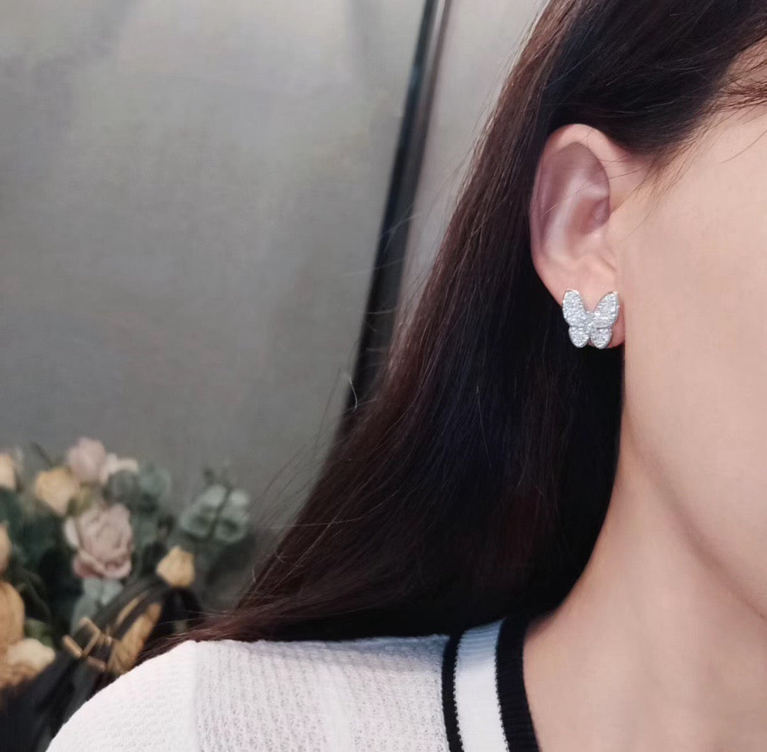 [AuraEcho]BUTTERFLY ALL DIAMOND EARRINGS