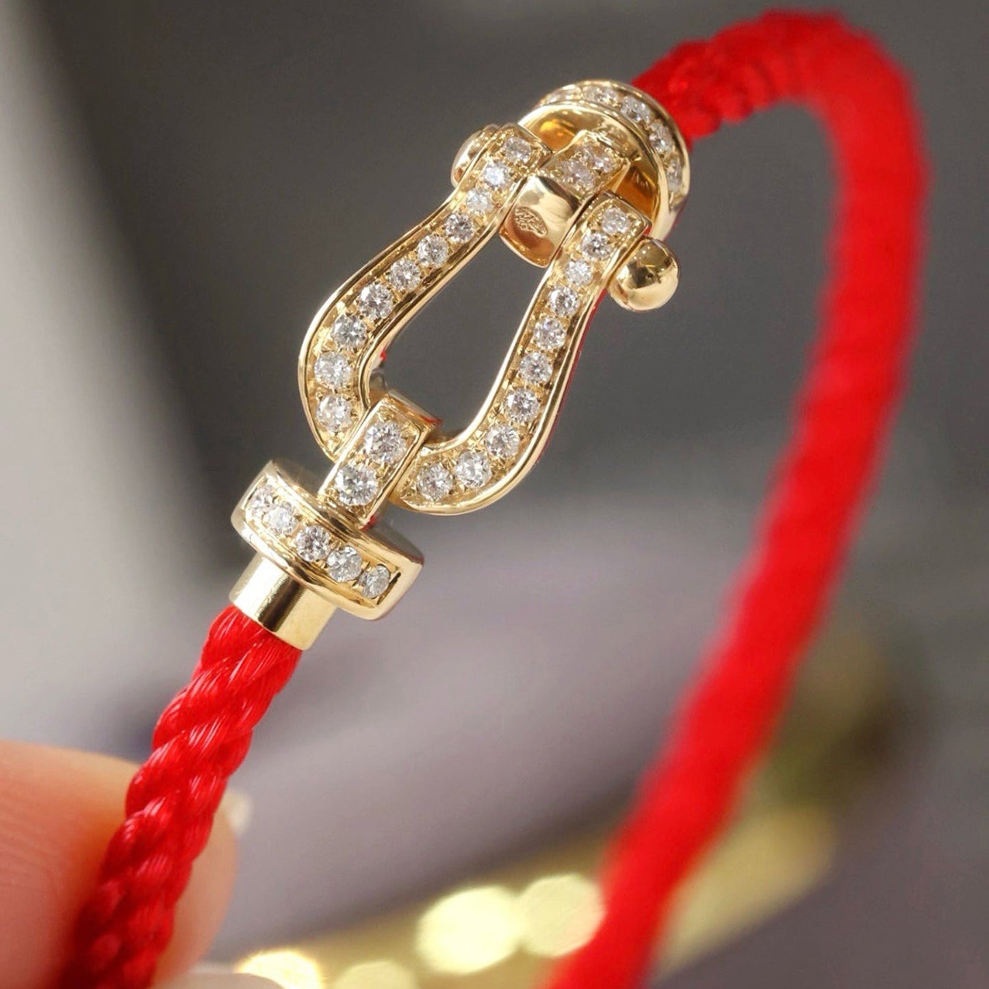 [AuraEcho]FORCE LARGE HORSESHOE FULL DIAMOND BRACELET GOLD