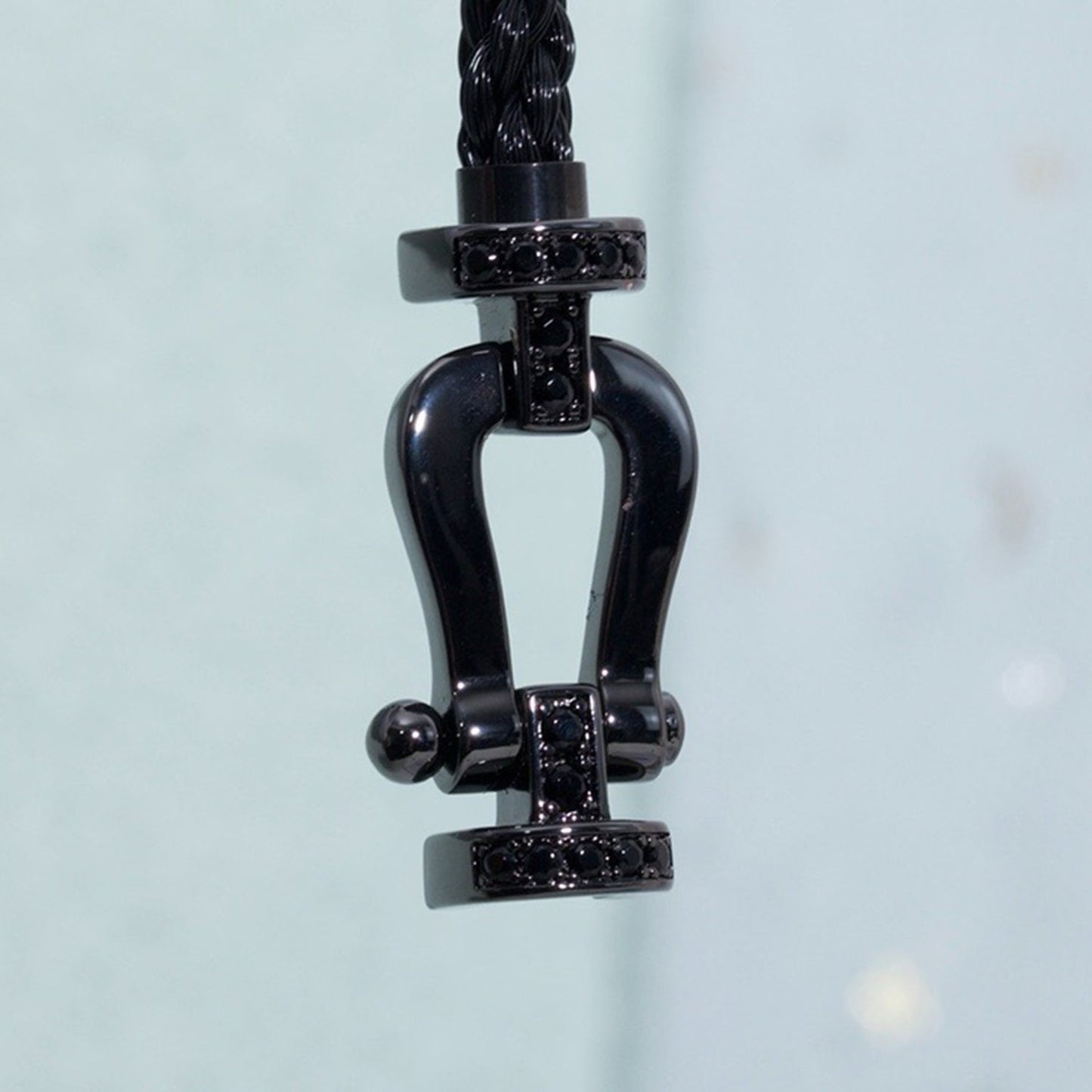 [AuraEcho]FORCE LARGE SERIES HORSESHOE BLACK SAMURAI BRACELET