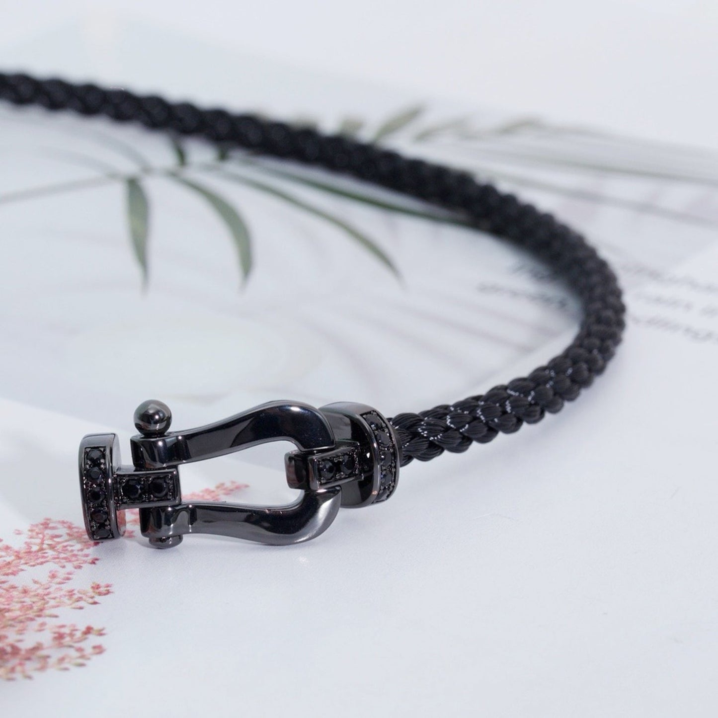 [AuraEcho]FORCE LARGE SERIES HORSESHOE BLACK SAMURAI BRACELET