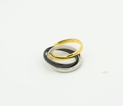 [AuraEcho]TRINITY RING BLACK GOLD SILVER