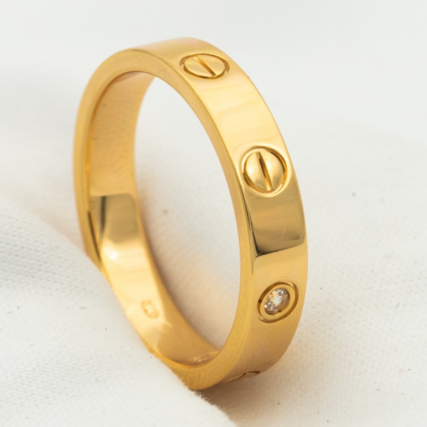 [AuraEcho]LOVE RING 4MM 1 DIAMOND PINK GOLD