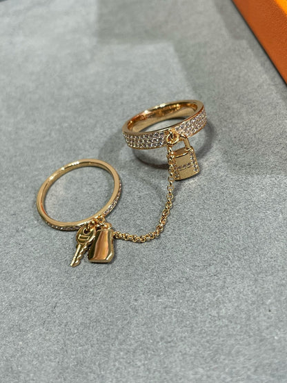[AuraEcho]HM KELLY CLOCHETTE DOUBLE RING IN  WITH DIAMONDS