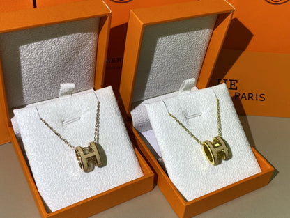 [AuraEcho]HM CLIC YELLOW ENAMEL GOLD NECKLACE