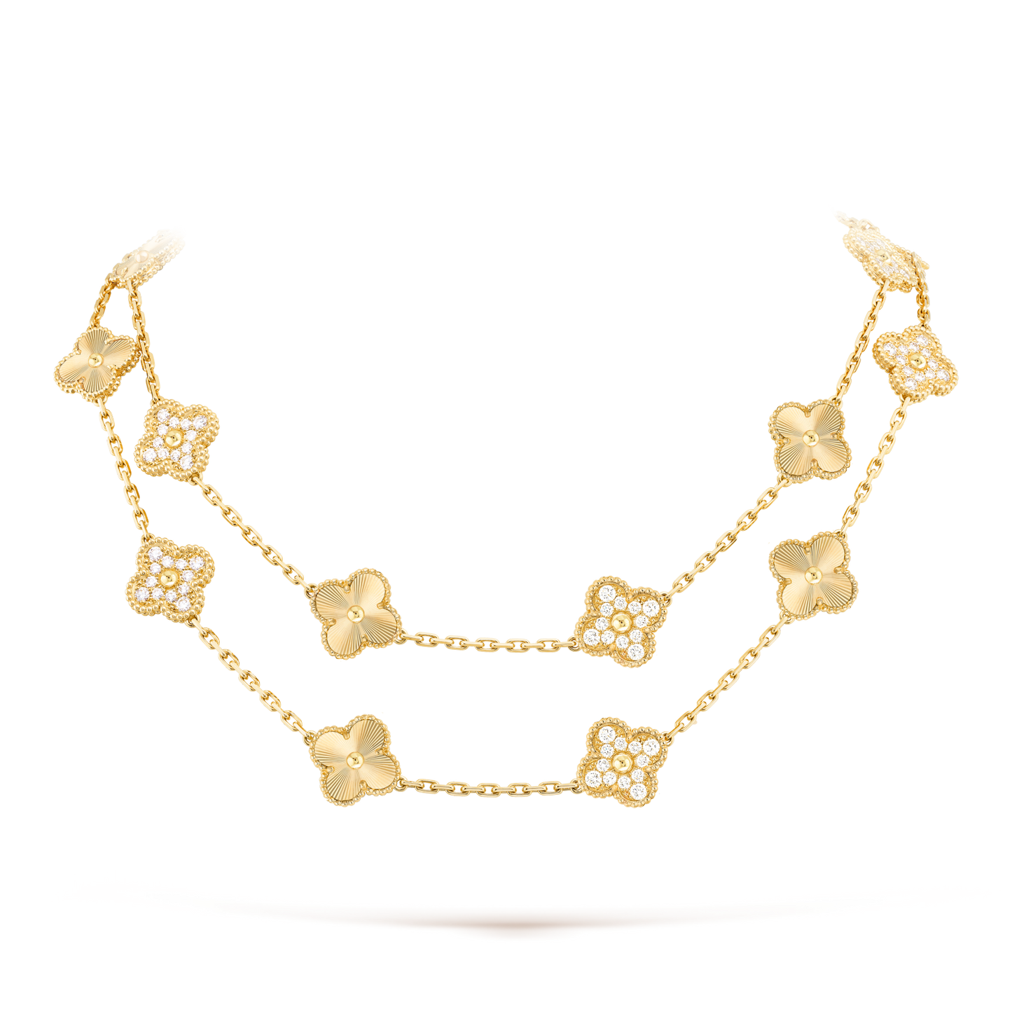 [AuraEcho]CLOVER 20 MOTIFS LASER DIAMOND NECKLACE
