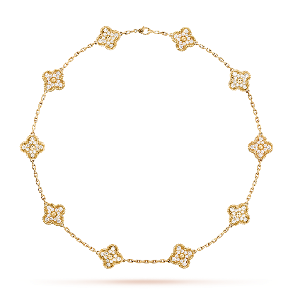 [AuraEcho]CLOVER 10 MOTIFS DIAMOND NECKLACE