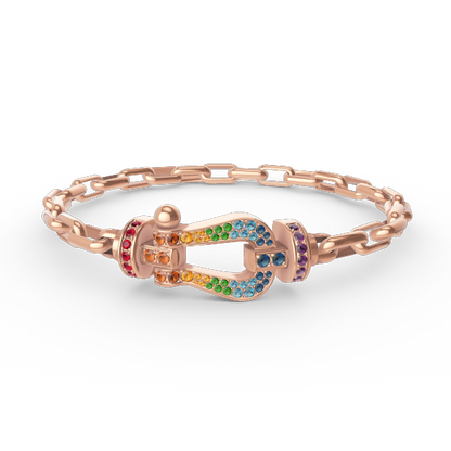 [AuraEcho]FORCE LARGE HORSESHOE CLASP  METAL BRACELET