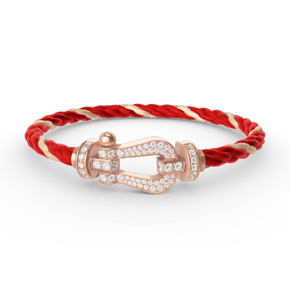 [AuraEcho]FORCE LARGE HORSESHOE FULL DIAMOND BRACELET ROSE GOLD