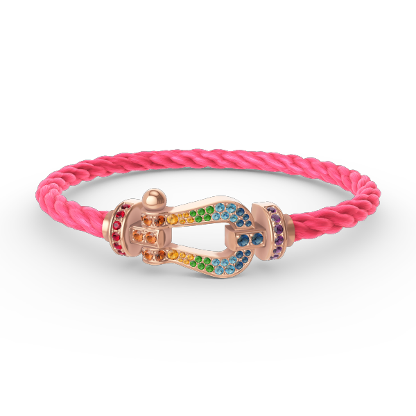 [AuraEcho]FORCE LARGE HORSESHOE  COLORED DIAMOND BRACELET ROSE GOLD
