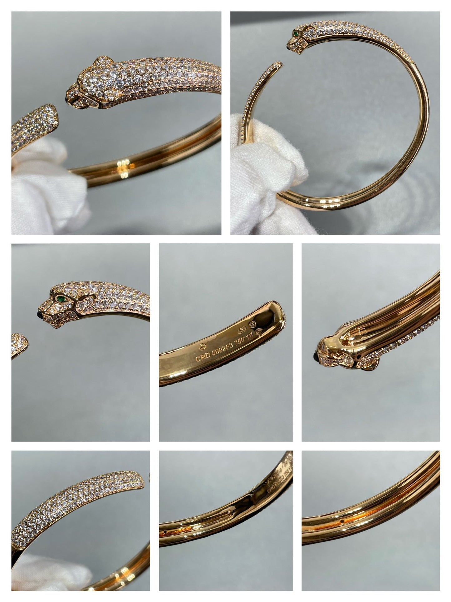 [AuraEcho]PANTHERE FULL DIAMOND OPEN BRACELET