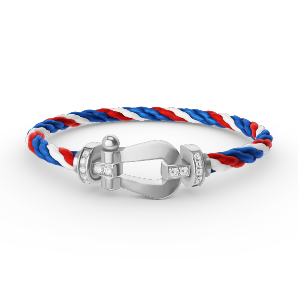 [AuraEcho]FORCE LARGE HORSESHOE HALF DIAMOND BRACELET SILVER