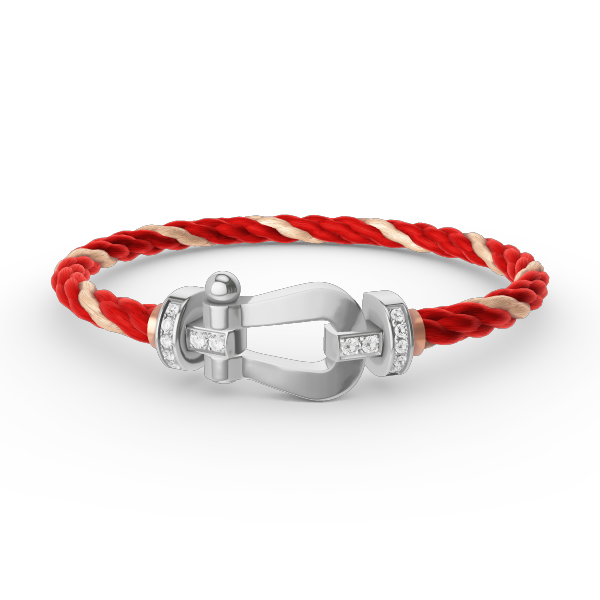 [AuraEcho]FORCE LARGE HORSESHOE HALF DIAMOND BRACELET SILVER